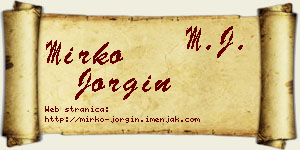 Mirko Jorgin vizit kartica